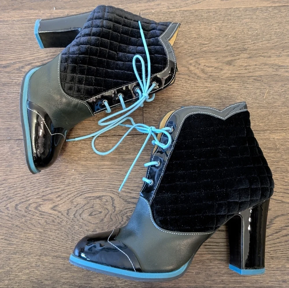 Attic Carmen Fluvog Velvet Booties - Picture 2 of 9